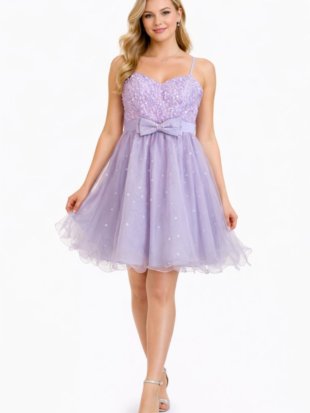 Narianna Strapless Sweetheart Sequin Tulle Formal Dress